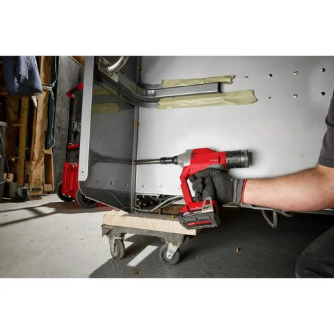 Heavy Duty 1/4 Inch Blind Rivet Converter Cordless Power Tool Adapter Built Tough With Rapid Brushless Motor in use on metal surfaces.