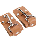 Slick Slim PU Leather Belt Key Holder With Detachable Keyring And Fixed Loop for Belts Up To 4cm Wide, Brass Hook Key Organizer