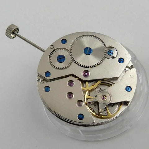 36.6mm Automatic Watch Movement Replacement For Tianjin 6498 ST3620 showing alloy gears and components