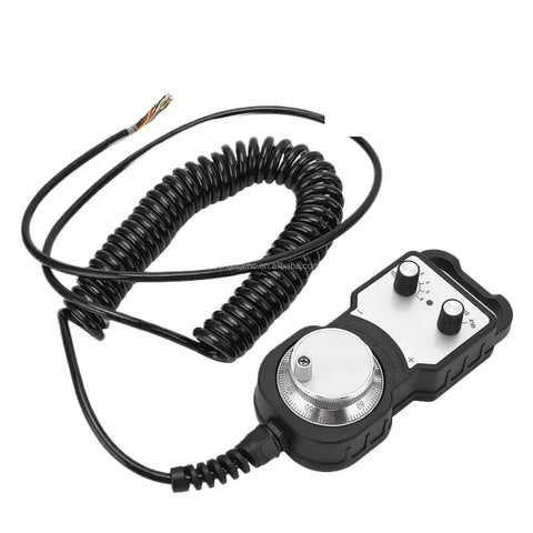 Upgrade Your CNC Game With This Universal Handwheel Manual Pulse Generator. Rock Solid 100PPR Electronic Handwheel Delivers Precision Control For Machining Projects And Smoother Operation Every Single Time! coiled cable and CNC handwheel controller