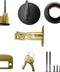 Keyed Alike Front Door Lock Set With Deadbolt And Knob, Oil Bronze Finish, 5 Pack, Single Cylinder Exterior Door Hardware components