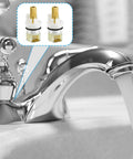 Close-up of faucet with inset showing 4 Pack Faucet Stem Replacement Kit With RP24096 Cartridge And RP4993 Seat And Spring