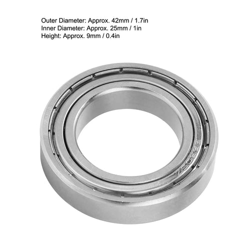 Bearing Kit Ten Pieces Beefy Stainless Steel Mini Ball Bearings For Industrial Machinery 42x25x9mm durable bearing shown with size text