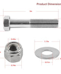 Dimensions of Outboard Jack Plate Bolt Kit for Smooth Rock Solid Mounting to Plate Replaces OEM BK1DP 02 1729
