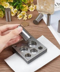 Disc Cutter Set For Jewelry Making 5 Piece Round Punch Tool Kit With Half Inch To One Inch Sizes for cutting soft metal sheets.