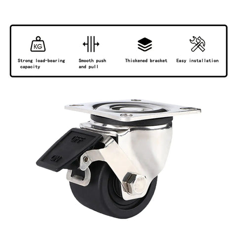 Set Of 4 Heavy Duty Swivel Casters With Locking Brakes 3 Inch Universal Wheels Perfect For Furniture And Metal Shelving Tough As Nails Rolls Smooth Holds Weight Like A Champ Snaps On Fast