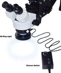 Jewelry Microscope For Diamond Setting And Engraving, Pro Detail Magnifier For Jewelry Making And Watch Repair, Clear Binocular Eyepieces For Precision Close Work, Chip Inspection, Circuit Board Work, with 60 ring light and dimmer