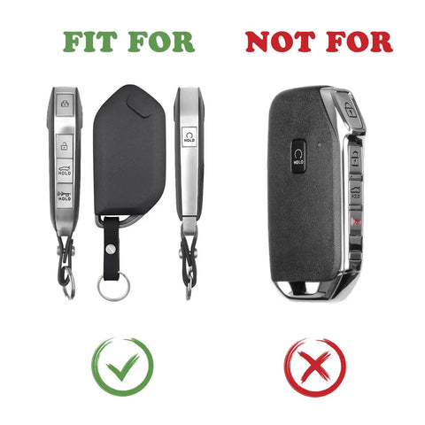 Comparison of compatible key fob and incompatible key fob for 5 Button Key Fob Cover For Kia Sportage 2026, K4 K5 2025 2026, Telluride 2022 2026