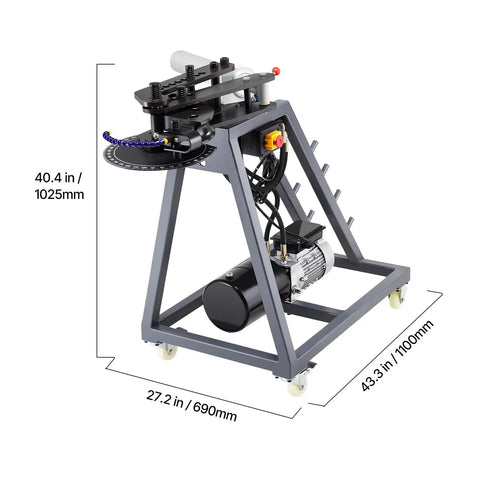 Commercial Grade Portable Electric Pipe Bender Powered By A Snappy 750W Motor And Three Heavy Duty Dies for metal tube bending.