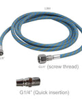 Six Foot Nylon Braided Airbrush Hose With 1/8 Inch To 1/4 Inch Adapters For Airbrush Kits Durable Flexible Leak Resistant Fits All Major Brands Professional Grade No Fuss Setup