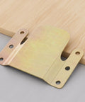Two Pack Easy Install Sectional Couch Connectors Bracket Clips in iron beside wood surface