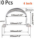 Ten Pack 4 Inch Rigid Stainless Steel Pipe Straps With Two Hole U Brackets Widened Band Tension Clips Heavy Duty Pipe Clamps dimensions