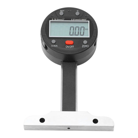 Digital Depth Gauge For Engineering, Go To Precision 0 To 50.8mm Range With 0.01mm Accuracy, LCD Display, Pro Grade Measuring Tool