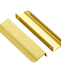 Gold Finger Edge Pulls For Cabinets 10 Pack 150mm Length With 128mm Center To Center, 5 Hole Design, Zinc Alloy, top view.