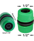 Top Tier Five Piece Quick Connect Hose Kit For Garden Drip Irrigation And Pipe Repair, Includes Plastic Adapter Fittings To Fix Leaks And Extend Water Flow Smoothly Without Tools Or Hassle., green 1/2-inch plastic hose connector, 4cm tall