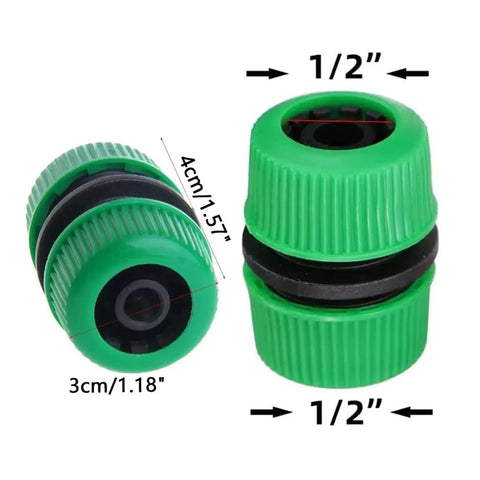 Top Tier Five Piece Quick Connect Hose Kit For Garden Drip Irrigation And Pipe Repair, Includes Plastic Adapter Fittings To Fix Leaks And Extend Water Flow Smoothly Without Tools Or Hassle., green 1/2-inch plastic hose connector, 4cm tall