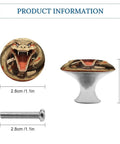 Two Pack Vintage Snake Open Mouth Cabinet Knobs In Stainless Steel For Cabinets And Drawers Durable Rust Resistant Pull Handles