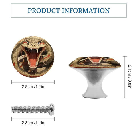 Two Pack Vintage Snake Open Mouth Cabinet Knobs In Stainless Steel For Cabinets And Drawers Durable Rust Resistant Pull Handles