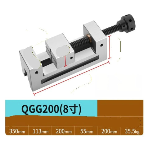 Beefed Up Industrial Bench Vise With Precision Beveled Jaws And Rock Solid Steel Lockdown, 8 inch jaw, 350mm length.