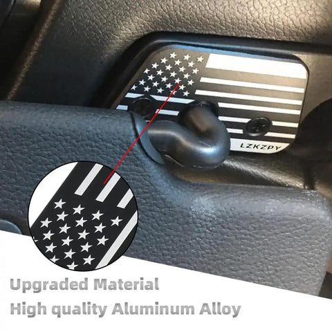 Rugged Aluminum Alloy Sun Visor Clip Repair Kit For Jeep Wrangler JK JL And Gladiator Fixes Sagging Visor With American Flag Black Finish Great For Off Road Builds