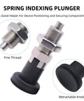 Solid Built M20x1.5 Stainless Steel Ball Nose Spring Plunger 2 Pack showing fine thread and retractable knob for machine alignment.