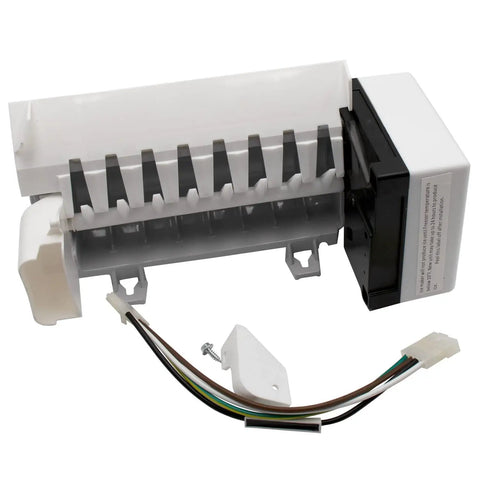 Beefed Up Eight Cube Ice Maker Assembly Replacement For Refrigerator Freezer Fits W10190960 And W10757851 Control Board Model Specific Not Universal Heavy Duty Kit With Durable Parts showing wiring connections.