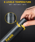 T1 Max Cordless Soldering Iron Kit With 7 Second Heat Up From 390 To 840 Fahrenheit showing temperature adjustment levels.