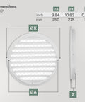 10 Inch White Steel Soffit Vent Cover With Round Louvered Grill Built In Mesh Screen And Flange Heavy Duty HVAC Register