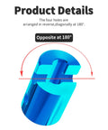 Blue 6.35mm To 10mm Bore Shaft Coupler For 3D Printers And Motors Aluminum Alloy L25xD16 product diagram showing screw alignment