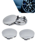 Four Pcs Car Wheel Center Caps 60mm Outer Diameter 56mm Inner Diameter Universal Fit For SUV Sedan Truck ABS Snap In Hub Caps Rust Proof Anti Fall Off Slick Silver Finish displayed