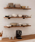 Heavy Duty 6 Inch Floating Shelf Brackets Six Pack Rustic Industrial T Type Hidden Metal Brackets 1/5 Inch Thick support wooden shelves
