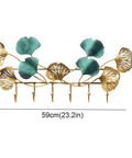 Dang Strong Wall Mounted Coat Rack For Entryway With Multi Purpose Iron Hooks Bag And Hat Hanger Key Storage Tray 59cm with decorative leaf design.