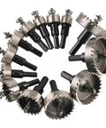 Top Notch High Speed Steel Hole Saw Kit With 13 Pieces Covers 16 To 53 Mm For Cutting Metal Wood And Plastic Like A Pro During Electrician Jobs, 13-piece HSS hole saw set