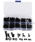 Nylon Screw Nut Washer Set Kit Go To M2 M2.5 M3 M4 M5 Sizes 270 Pieces Durable Hardware Fasteners in Storage Box