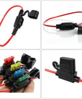 12 Gauge Inline Fuse Holder Kit For Automotive Wiring Waterproof ATC ATO Blade Fuse Holders With 6 Units And 55 Fuses Set 1A To 30A