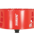 Diablo 6-inch bi-metal hole saw with Snap-Lock Plus mandrel, red body and logo