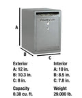Depository Safe With Drop Slot And Dual Key Lock For Offices And Businesses, Steel Construction For Cash Deposits, 12x8x10.3 in