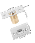 Easy Install Ball Catch Door Hardware 4 Set Kit In Stainless Steel Silver Copper Finish dimensions and components view