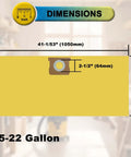 Five Pack Type J Vacuum Bags For 15 To 22 Gallon Shop Vac Wet Dry Vacs, labeled dimensions in inches and millimeters