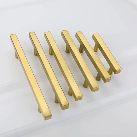 5 brass cabinet pulls from 20 Pack 5 Inch Brushed Brass Cabinet Pulls T Bar Drawer Handles For Kitchen Cabinets And Cupboards Made From Stainless Steel With Smooth Edges Durable Hollow Construction For Easy Grab And Smooth Slide 128mm Center To Center