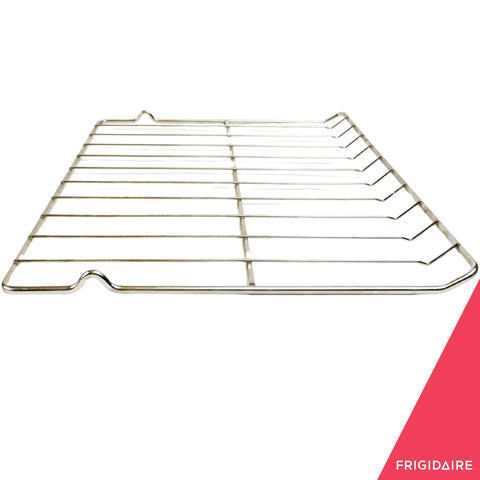 Oven Rack Replacement For Electric Ranges And Stoves Model 318345216 heavy duty stainless steel, angled view, Frigidaire