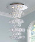 Five-Light Modern Crystal Chandelier With Spiral Raindrop Style Pendant Light Flush Mount Ceiling Fixture LED Compatible GU10