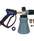 PF22 Foam Cannon And SG28 Trigger Gun Kit For Pressure Washer, Pro Grade Car Wash System, Easy Attach, Made In Italy