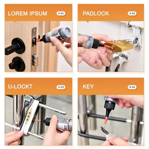 Applying Dry Graphite Lubricant Powder For Locks And Keys 50ml Pro Grade Long Lasting No Dust Lube to locks and keys