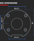 Diagram showing base dimensions of Compact Wood Router Kit With 6.5 Amp 1.25 HP Power 32000 RPM Handy Beginner Friendly DIY Trim Router