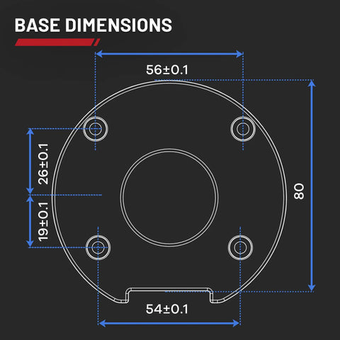 Diagram showing base dimensions of Compact Wood Router Kit With 6.5 Amp 1.25 HP Power 32000 RPM Handy Beginner Friendly DIY Trim Router