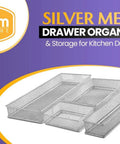 Silver Mesh Desk Organizer Bins For Office And Home Must Have Metal Wire Drawer Cabinet Shelves