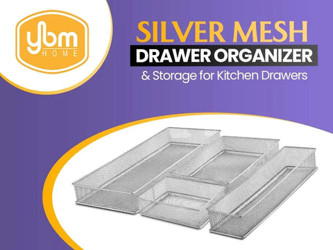 Silver Mesh Desk Organizer Bins For Office And Home Must Have Metal Wire Drawer Cabinet Shelves