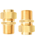 Two 1/2 Inch NPT Brass Pipe Fittings Male Threaded Hex Nipples Pack Of 2 For Gas Lines Propane Or Natural Gas, corrosion resistant