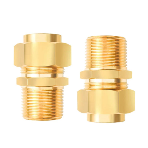 Two 1/2 Inch NPT Brass Pipe Fittings Male Threaded Hex Nipples Pack Of 2 For Gas Lines Propane Or Natural Gas, corrosion resistant